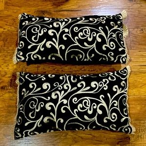 One Embroider Classic Black and Gold Pillow